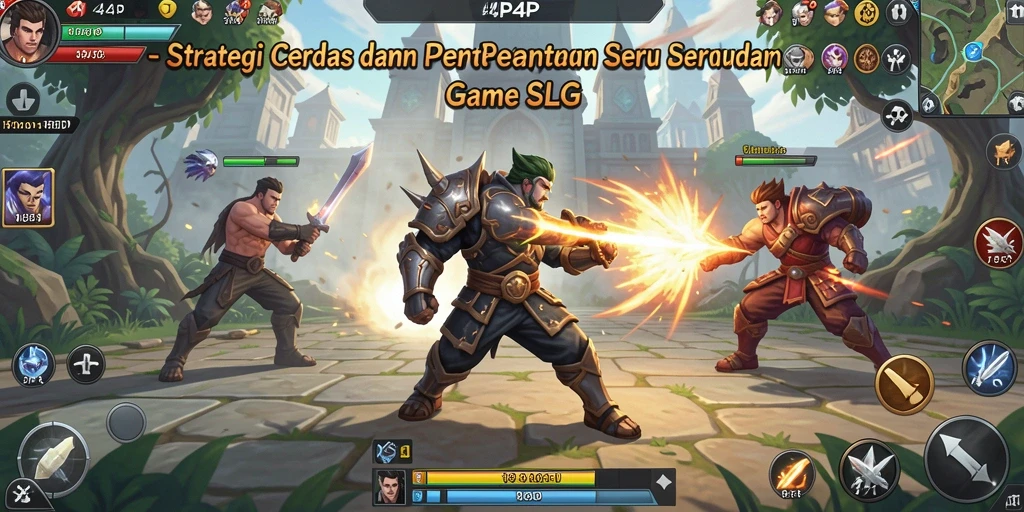 Tangkapan layar gameplay <strong>4P4P</strong> yang menunjukkan pertempuran strategi yang mendebarkan.