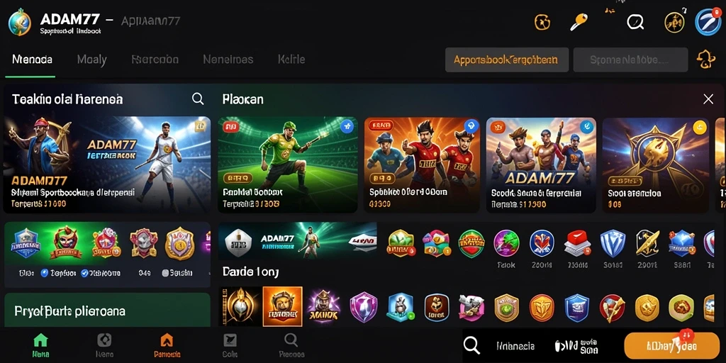 Tampilan utama gameplay ADAM77 dalam taruhan olahraga.