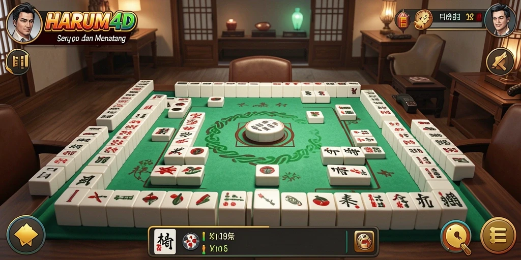 Screenshot gameplay HARUM4D yang menampilkan aksi Mahjong yang seru.