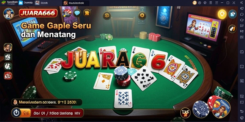 Tampilan gameplay JUARA666 yang seru dan menantang dalam Gaple.