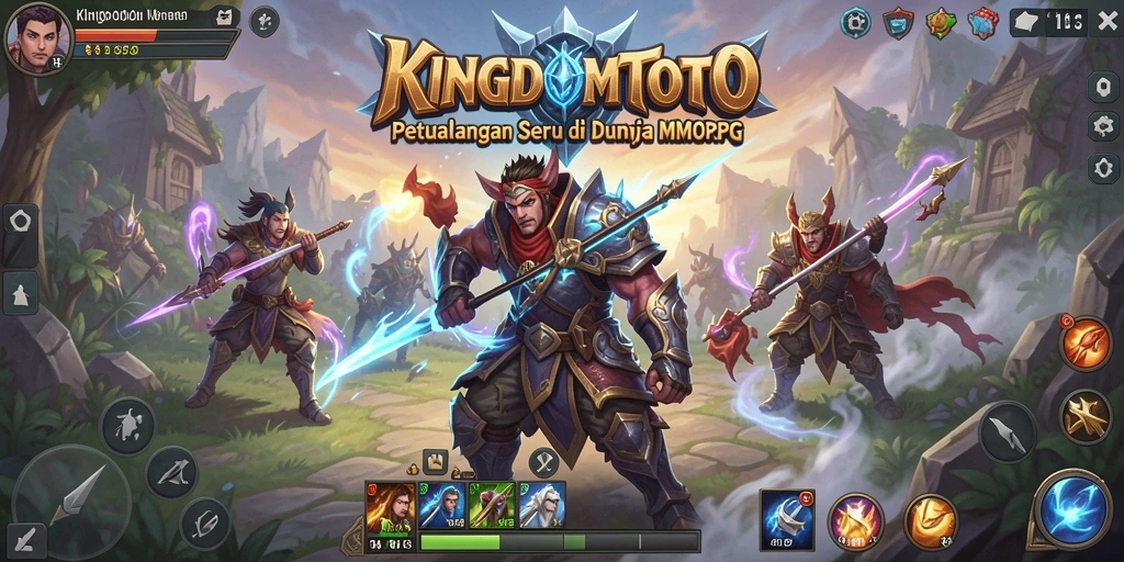 Screenshot gameplay KINGDOMTOTO menampilkan aksi seru dalam pertempuran MMORPG.