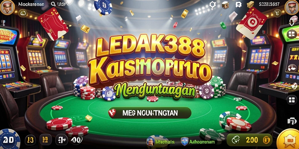 Tampilan gameplay seru LEDAK388 yang menampilkan berbagai permainan kasino.