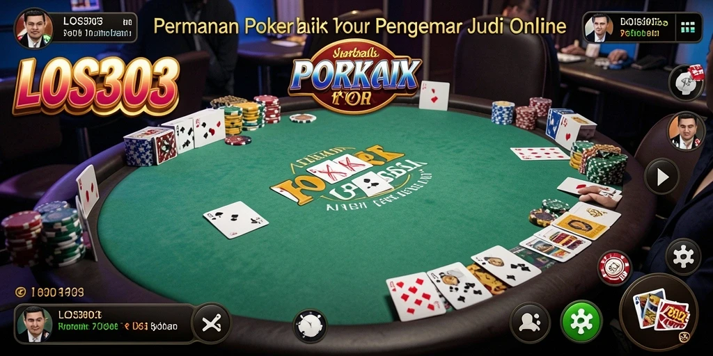 Tampilan gameplay Poker yang mendebarkan di LOS303.