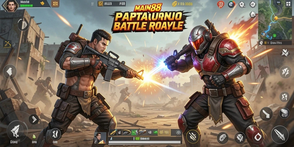 Gameplay seru dan intens di arena Battle Royale.