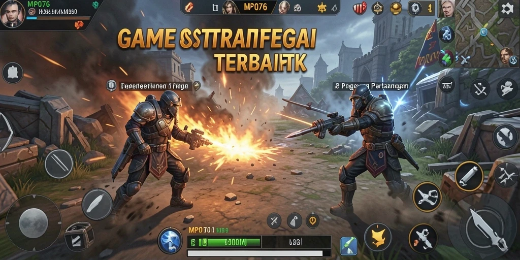 Tampilan gameplay MPO76 yang memukau dengan aksi strategi intens.