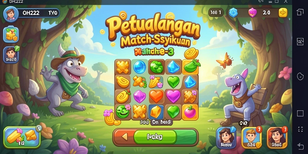 Tampilan gameplay menarik dari OH222 dengan tantangan Match-3.