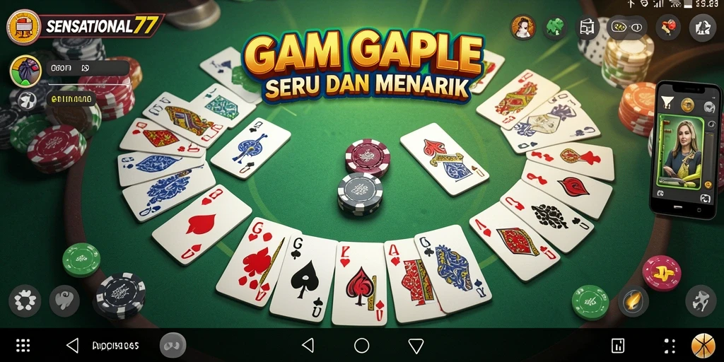 Screenshot SENSATIONAL77 menampilkan aksi seru dalam permainan Gaple.